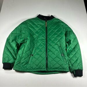 Vintage Y2k Body Glove Snow Tech Green Nylon Quilted Jacket Mens XL